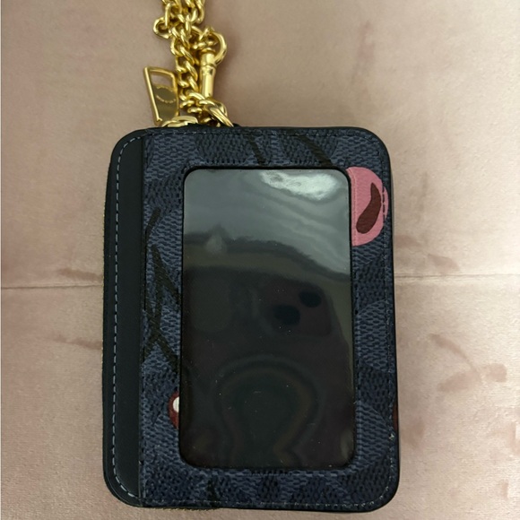 ❌SOLD❌ Coach Signature Canvas With Cherry Denim Print Wallet and Charm - Picture 2 of 7